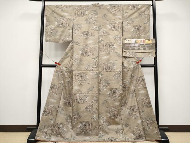 平和屋着物●極上 都喜ヱ門 本場大島紬 紬萬葉 源氏絵巻図 松原久子作 藤絹織物謹製 証紙付き 逸品 CYAA4800s6