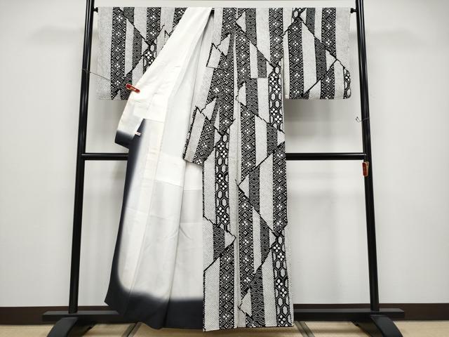 平和屋本店●極上 本疋田絞り 小紋 切嵌吉祥文 黒地 ほていや扱い 逸品 CYAA4819s6