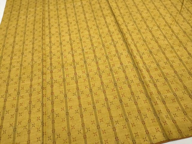 平和屋着物●極上 紬 花織 山吹茶色地 逸品 CYAA4825s6
