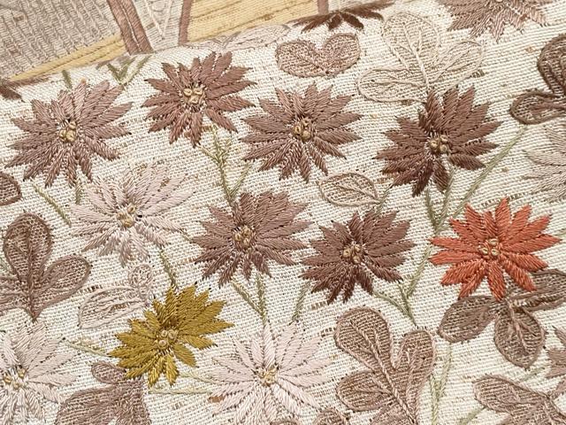 平和屋本店●極上 中国三大刺繍 相良刺繍 総刺繍 訪問着 ぜんまい紬 御所解文 肌色地 逸品 CYAA4838s6