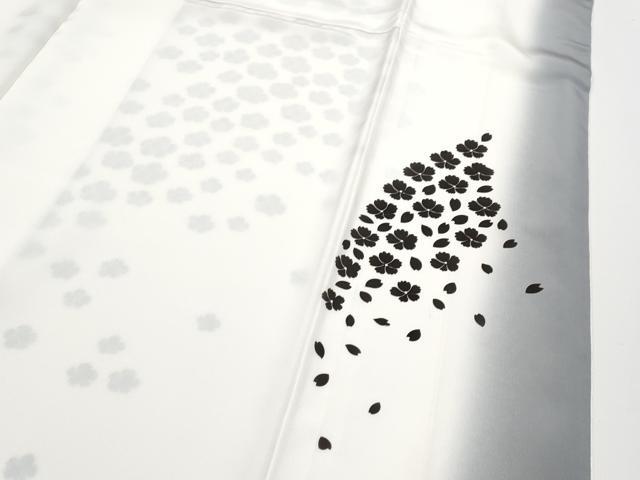 平和屋本店●極上 東京友禅 菅有鬼一 訪問着 舞花文 白地 反端付き 逸品 未使用 CYAA4842s6