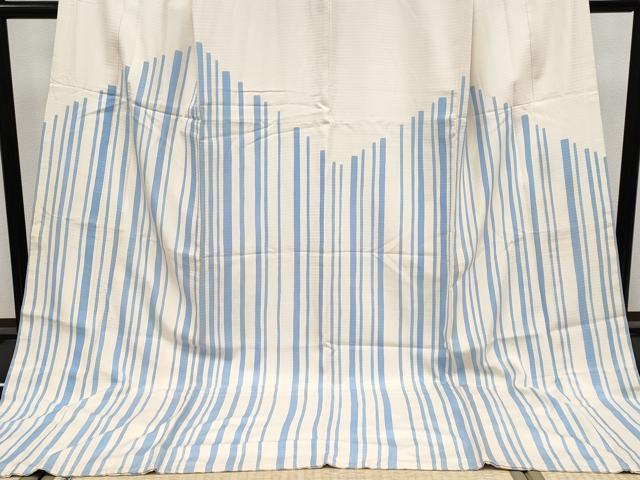 平和屋本店*極上 夏物 訪問着 お引きずり・お引き摺り 絽 舞妓 芸子 縞 八掛付き 逸品 CYAA4843s6