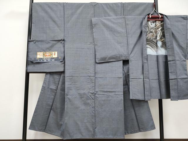 平和屋着物●極上 男性 本場大島紬 アンサンブル 100亀甲 総詰め 工房夢創庵謹製 証紙付き 逸品 未使用 CYAA4844s6