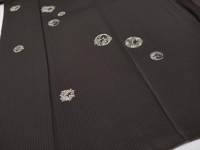 平和屋着物●極上 印傳 小紋 花丸文 赤墨色地 逸品 CYAA4851s6