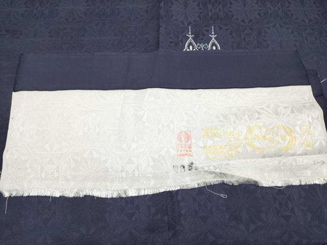 平和屋着物●極上 訪問着 総刺繍 花唐草文 紫黒色地 銀糸 反端付き 逸品 未使用 CYAA4859s6