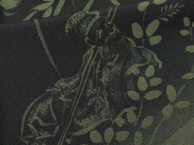 平和屋本店●極上 世界的人形師 辻村寿三郎 ジュサブロー 訪問着 刺繍 七福神 暈し染め 黒地 逸品 CYAA4866s6