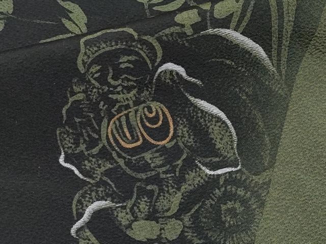 平和屋本店●極上 世界的人形師 辻村寿三郎 ジュサブロー 訪問着 刺繍 七福神 暈し染め 黒地 逸品 CYAA4866s6
