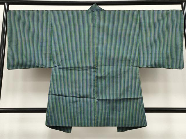 平和屋着物●極上 男性 紬 アンサンブル 縞 逸品 CYAA4872s6