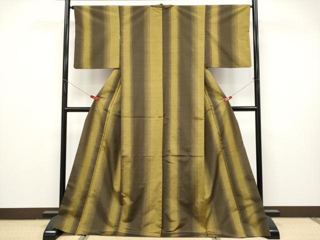 平和屋本店●極上 石川県指定無形文化財 牛首紬 白山工房 手織り 間道 高島屋扱い 証紙付き 逸品 CYAA4873s6
