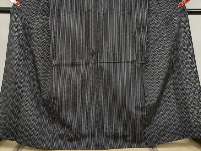 平和屋着物*極上 夏物 お召 もじり織 白根沢 跳兎 黒地 逸品 CYAA4874s6