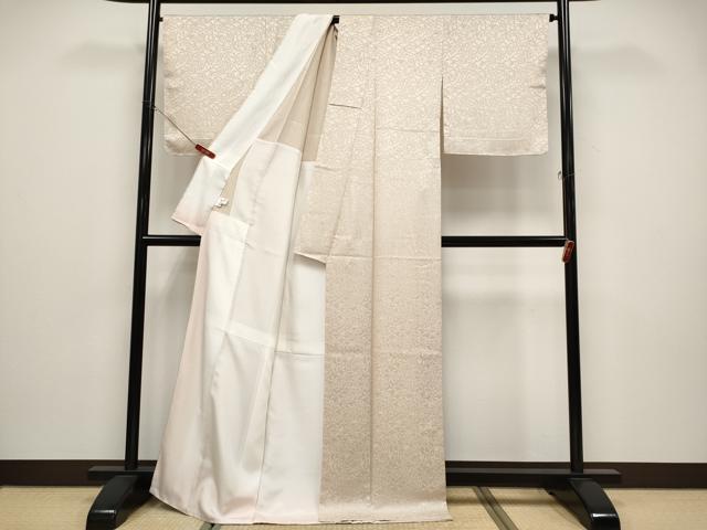 平和屋着物●極上 BANKANわものや 色無地 背抜き仕立て ミロ 星座 亜麻色 シャンパンゴールド 反端付き 逸品 未使用 CYAA4883s6