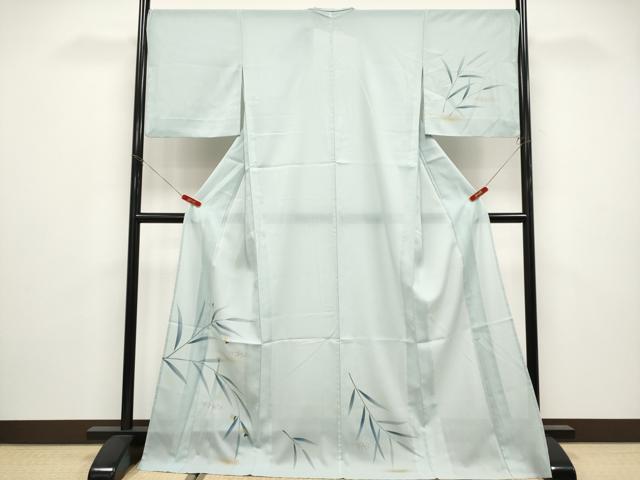 平和屋着物*極上 夏物 訪問着 絽 蛍 金彩 青磁鼠色地 洗える着物 逸品 CYAA4885s6