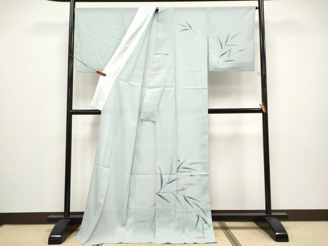 平和屋着物*極上 夏物 訪問着 絽 蛍 金彩 青磁鼠色地 洗える着物 逸品 CYAA4885s6