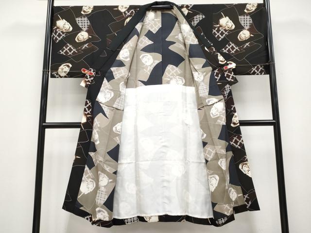 平和屋着物●極上 男性 長襦袢 単衣 友禅の美 幽玄 般若 反端付き 逸品 CYAA4889s6