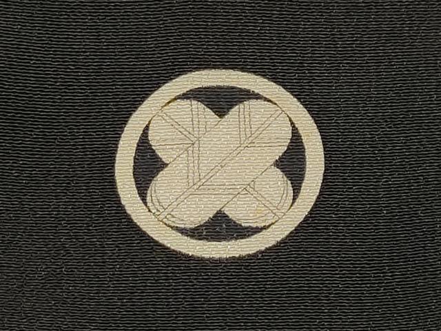 平和屋本店●極上 アンティーク 大正ロマン 中国三大刺繍 相良刺繍 振袖 飛鶴貝桶花文 黒地 逸品 CYAA4904s6