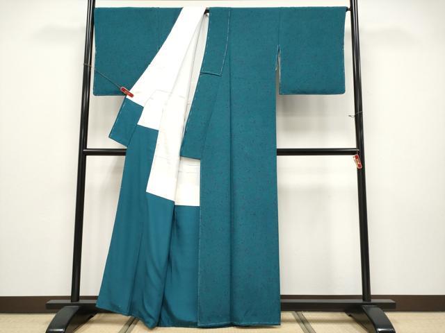 平和屋着物●極上 重要無形文化財 人間国宝 中村勇二郎 江戸小紋 ツタンカーメン王・心技 高麗納戸色 冊子付 逸品 未使用 CYAA4926s6