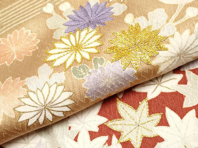平和屋着物●極上 創業460年・千總 色留袖 駒刺繍 霞枝花文 暈し染め 金彩 赤茶色地 逸品 CYAA4931s6