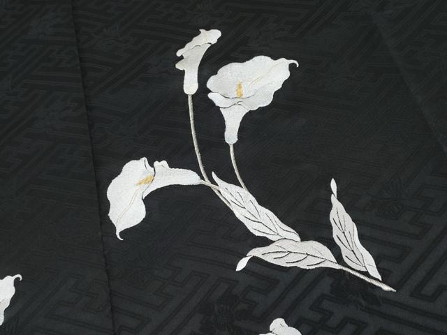 平和屋着物●極上 訪問着 総刺繍 カラー 黒地 逸品 未使用 CYAA4937s6
