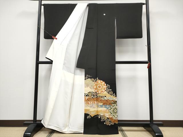 平和屋本店●極上 創業460年・千總 黒留袖 駒刺繍 正倉院更紗唐草文 金彩 高島屋扱い 逸品 CYAA4946s6