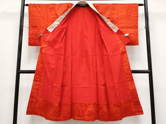 平和屋本店●極上 アンティーク 大正ロマン 長襦袢 袷 花青海波地紋 逸品 CYAA4966s6