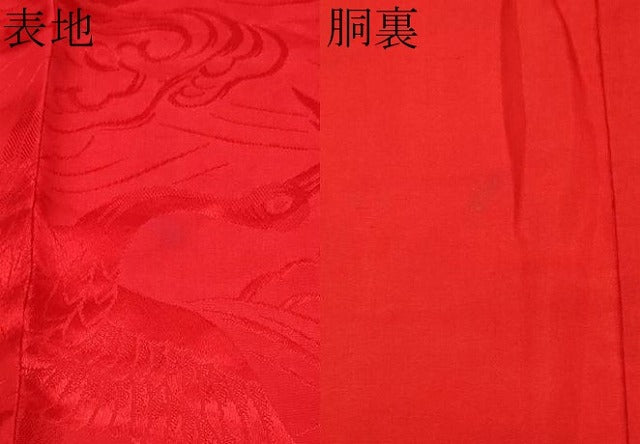 平和屋本店●極上 アンティーク 大正ロマン 長襦袢 袷 立波飛鶴地紋 逸品 CYAA4967s6