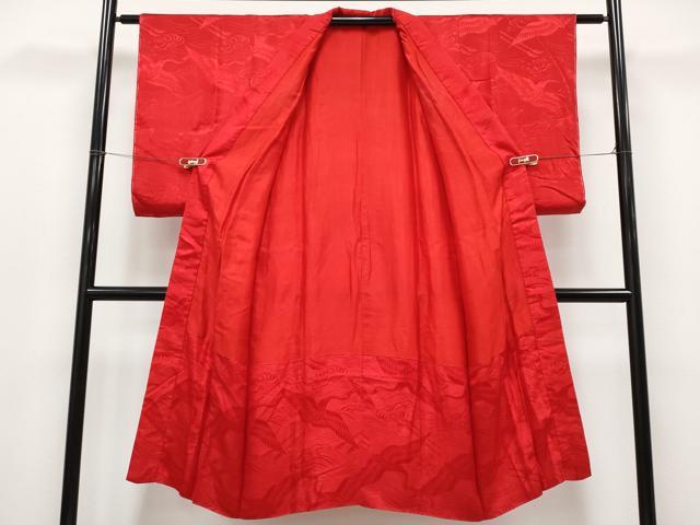 平和屋本店●極上 アンティーク 大正ロマン 長襦袢 袷 立波飛鶴地紋 逸品 CYAA4967s6