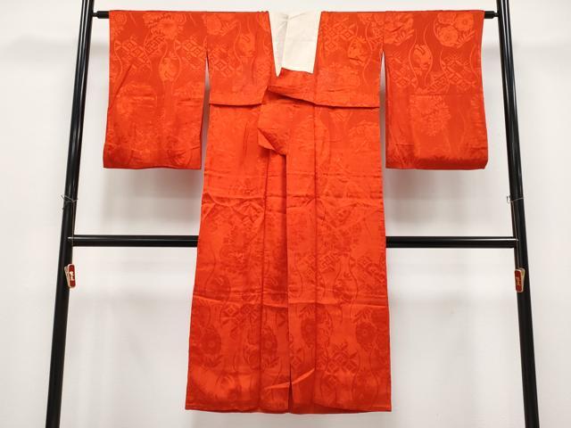 平和屋本店●極上 アンティーク 大正ロマン 長襦袢 袷 立涌吉祥花地紋 逸品 CYAA4970s6