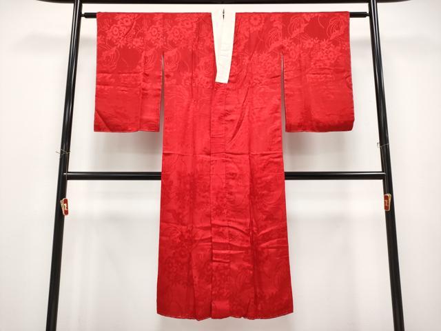 平和屋本店●極上 アンティーク 大正ロマン 長襦袢 袷 飛鶴草花地紋 逸品 CYAA4971s6