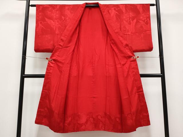 平和屋本店●極上 アンティーク 大正ロマン 長襦袢 袷 飛鶴松葉地紋 逸品 CYAA4973s6