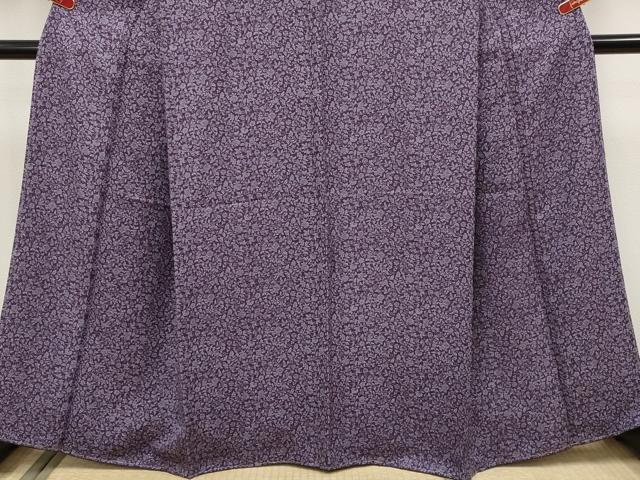 平和屋着物●極上 小紋 更紗唐草文 深紫色地 逸品 未使用 CYAA5001s6