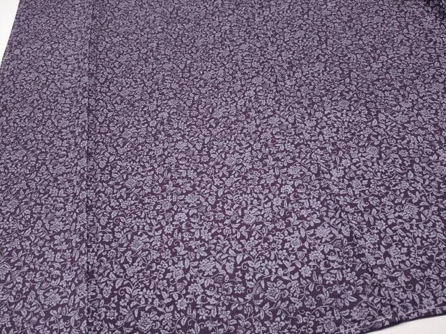 平和屋着物●極上 小紋 更紗唐草文 深紫色地 逸品 未使用 CYAA5001s6