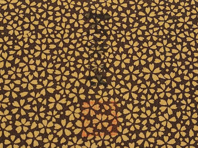 平和屋着物●極上 小紋 作家物 舞桜文 鉄黒色地 反端付き 逸品 未使用 CYAA5003s6