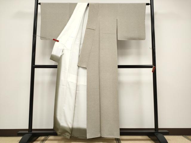 平和屋本店●極上 四代目松綱 伝統工芸士 砂川健一 江戸小紋 松岡姫 極々菊尽くし 伊と幸 肥後煤竹色地 反端付き 逸品 CYAA5005s6