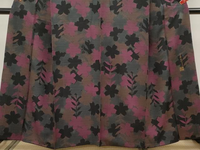 平和屋本店●極上 キモノデザイナー 斉藤上太郎 小紋 舞桜文 逸品 CYAA5006s6