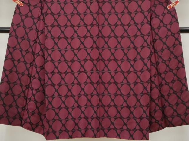 平和屋着物●極上 男性 小紋 吉祥文 葡萄色地 逸品 CYAA5012s6