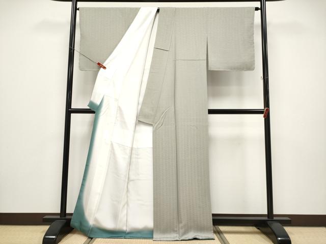 平和屋着物●極上 江戸小紋 花菱文 柳煤竹色地 逸品 未使用 CYAA5028s6