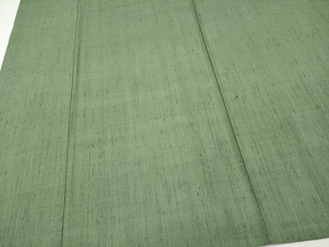 平和屋着物▽極上 結城紬 奥順 はたおり娘 単衣 色無地 麹塵色地 証紙付き 逸品 CYAA5063s6