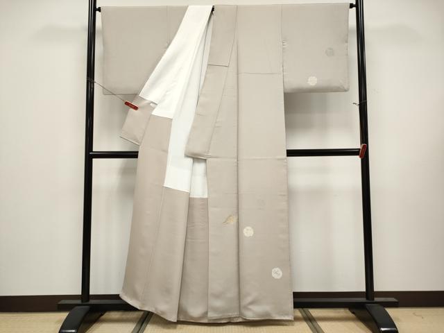 平和屋本店●極上 山口美術織物 皇室 伊勢神宮御用 西陣織 訪問着 唐織 花丸文 金銀糸 灰梅色地 逸品 CYAA5074s6