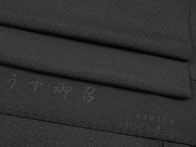 平和屋本店*極上 夏物 西陣 うす御召 風通織 黒地 上代49万 反端付き 逸品 CYAA5079s6