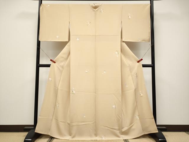 平和屋本店●極上 京加賀友禅 百貫石峰 小紋 舞花文 香色地 逸品 CYAA5094s6