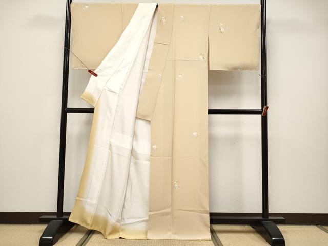 平和屋本店●極上 京加賀友禅 百貫石峰 小紋 舞花文 香色地 逸品 CYAA5094s6