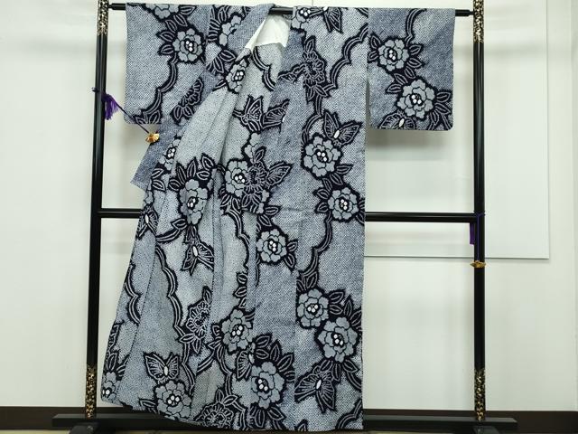 平和屋本店■極上 夏物 浴衣 有松鳴海絞り 花蝶文 綿 逸品 CZAA1267s5