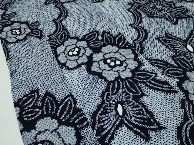 平和屋本店■極上 夏物 浴衣 有松鳴海絞り 花蝶文 綿 逸品 CZAA1267s5