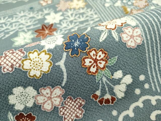 平和屋本店●極上 九寸名古屋帯 駒刺繍 松竹梅 鬼しぼ縮緬 逸品 CZAA1300s5