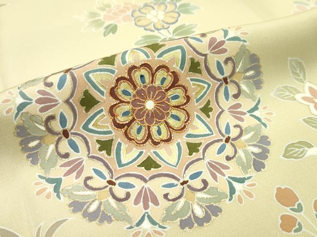 平和屋本店■極上 創業460年・千總 訪問着 駒刺繍 正倉院草花文 金彩 丁子色地 逸品 CZAA1315s5
