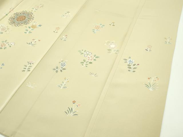 平和屋本店■極上 創業460年・千總 訪問着 駒刺繍 正倉院草花文 金彩 丁子色地 逸品 CZAA1315s5