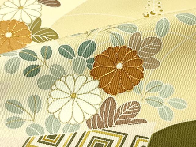 平和屋本店■極上 創業460年・千總 訪問着 駒刺繍 道長草花文 飴色地 逸品 CZAA1320s5