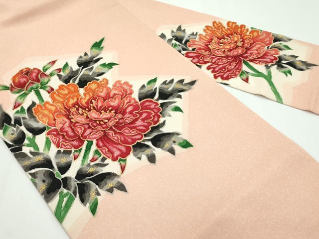 平和屋本店■超希少 染彩芸術の巨匠 皆川月華 ろうけつ染 九寸名古屋帯 刺繍 牡丹 金糸 逸品 CZAA1332s5