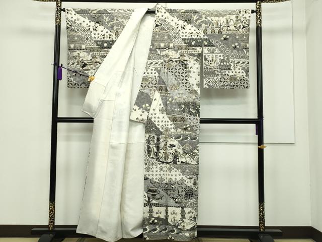 平和屋本店●極上 訪問着 総刺繍 スワトウ刺繍 壁画文様 金糸 逸品 CZAA1376s5