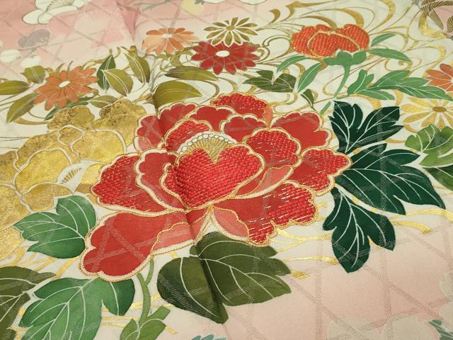 平和屋本店●極上 創業460年・千總 振袖 駒刺繍 草花文 暈し染め 金彩 高島屋扱い 逸品 CZAA1379s5